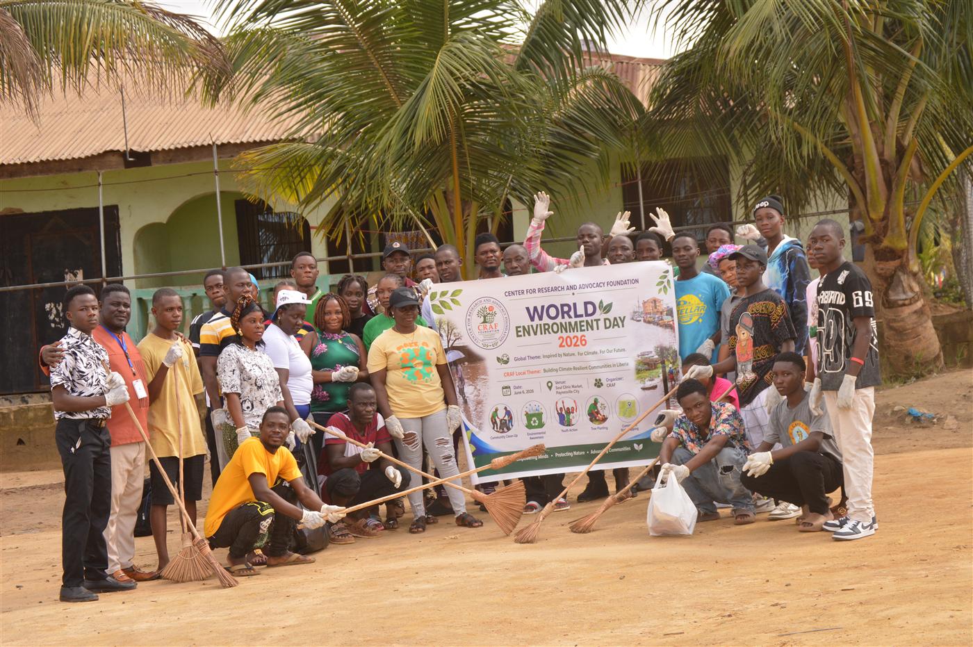 CRAF team members and volunteers standing together after the clean-up exercise.