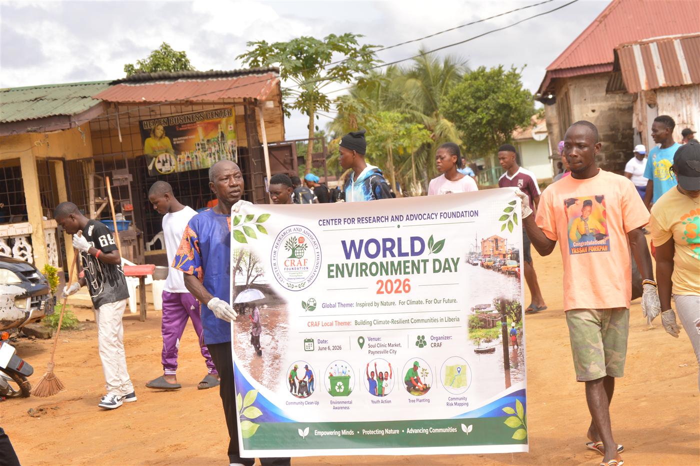 CRAF World Environment Day banner displayed during public awareness activities.